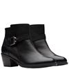 CLARKS WOMENS D FIT ZIP ANKLE BOOT - BLACK LEATHER